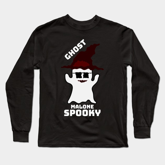 Ghost Malone Spooky - Halloween funny gift Long Sleeve T-Shirt by Rahmagamse23